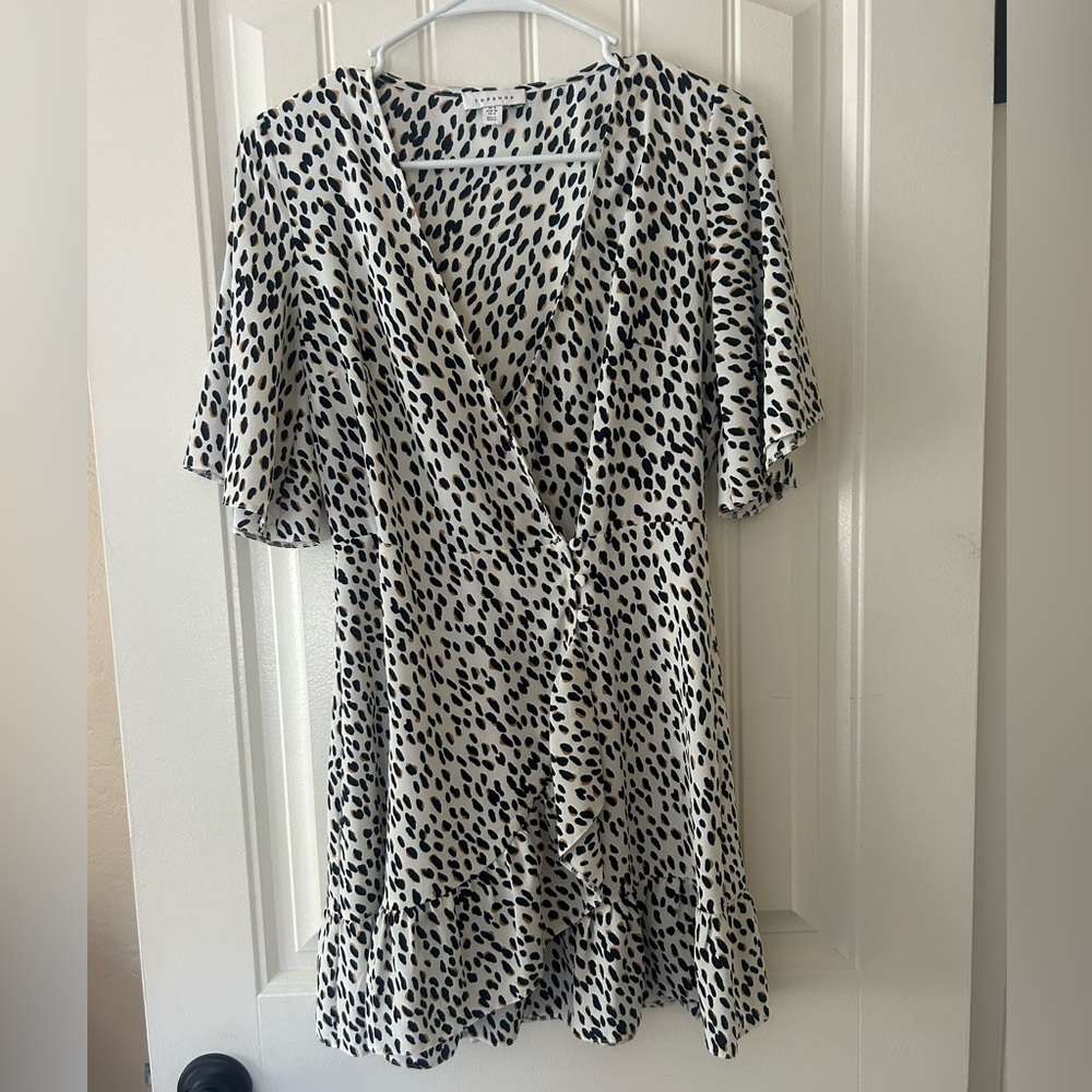 Topshop Black and White Flutter Sundress US 4